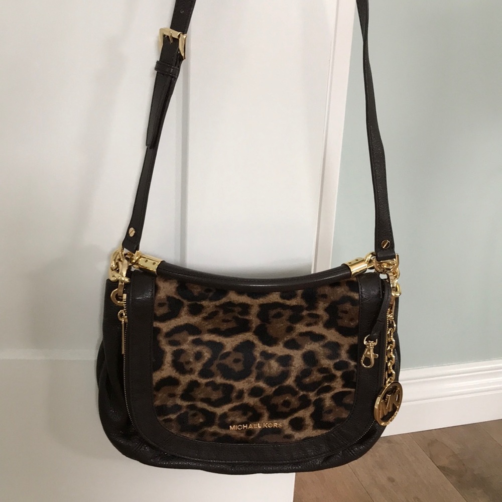 Michael Kors leopard hair shoulder bag